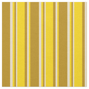 Dark Goldenrod, Yellow & Tan Colored Stripes Fabric