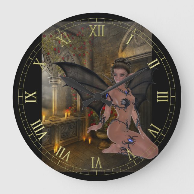 Dark Goth Nymph  Wall Clock (Front)