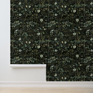 Dark Goth Victorian Tree Branches Flower Wallpaper