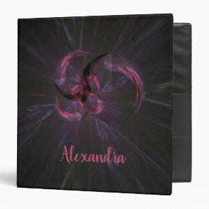 Dark Gothic Abstract Fractal Binder With Name