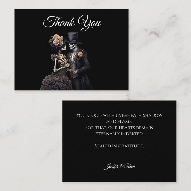 Dark  Gothic Alternative Halloween wedding Card (Front/Back)
