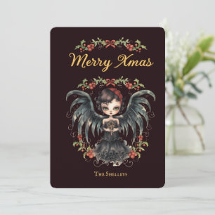 Dark Gothic Angel Christmas Holiday Card