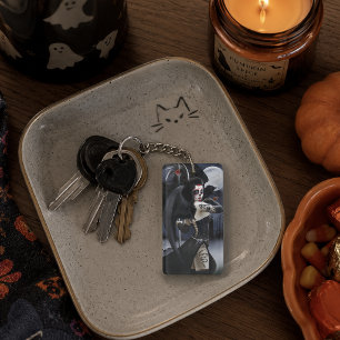 Dark Gothic Angel Death Sugar Skull Fantasy Keychain
