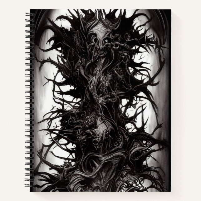 Dark Gothic Art Dark Vile Biomatter Sketchbad Notebook (Front)