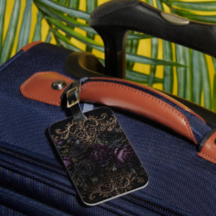 Dark Gothic Baroque Black Roses Placemat Luggage Tag