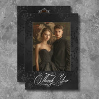 Dark Gothic Black Floral Satin Damask Brown