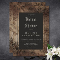 Dark Gothic Brown & Black Spider Web Bridal Shower