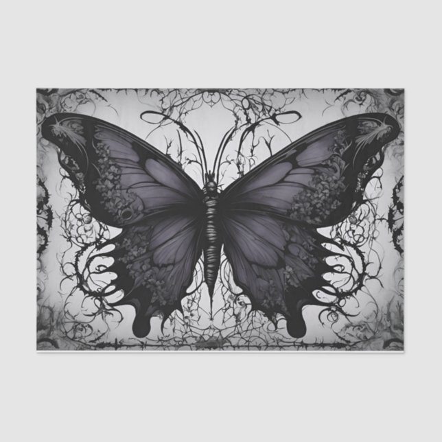Dark Gothic Butterfly Decoupage Tissue Paper (Front)