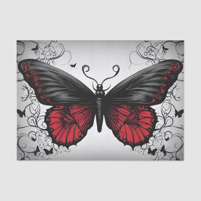 Dark Gothic Butterfly Decoupage Tissue Paper (Front)