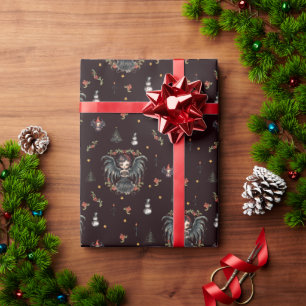 Dark Gothic Christmas Angel Wrapping Paper