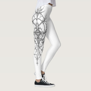 Dark Gothic Cybersigilism Red Eye Occult Sreetwear Leggings