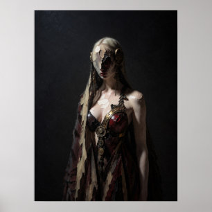 Dark Gothic Cyborg Woman Poster
