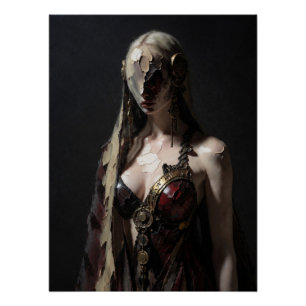 Dark Gothic Cyborg Woman Poster