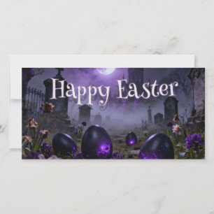 Dark Gothic Easter Scene with Glowing Eggs