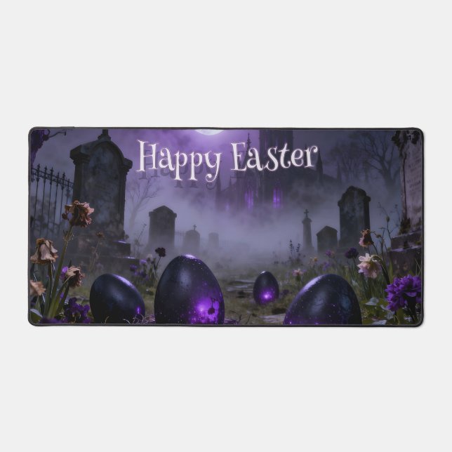 Dark Gothic Easter Scene with Glowing Eggs (Recto)
