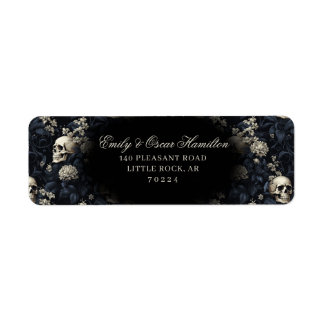 Dark Gothic Floral Skull Moody Adresse de retour