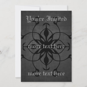 Dark Gothic flower invitations to personalize