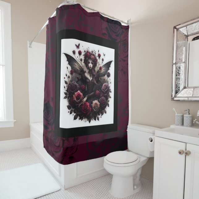 Dark Gothic Forest Fairy Floral Roses Burgundy Bla (In Situ)