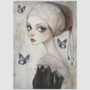 Dark Gothic Grunge Girl Decoupage Tissue Paper