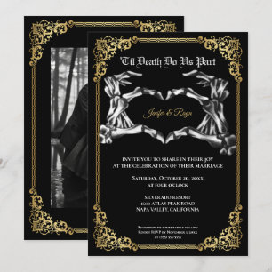 Dark Gothic Halloween wedding Invitation