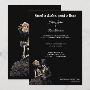 Dark  Gothic Halloween wedding invitation