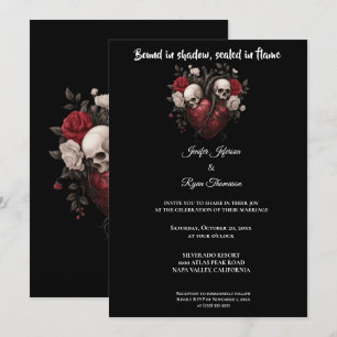 Dark  Gothic Halloween wedding invitation