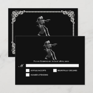 Dark Gothic Halloween Wedding RSVP Card