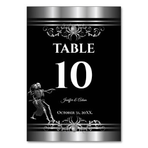 Dark Gothic Halloween Wedding Table number
