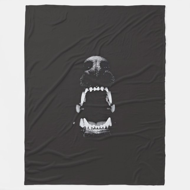 Dark Gothic Hell Hound Fantasy Art Fleece Blanket (Front)