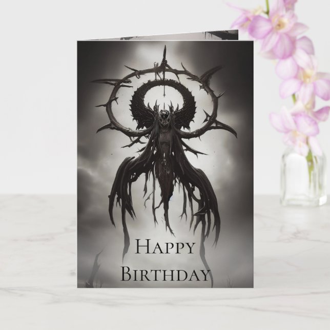 Dark Gothic Horror Art: Dark Omen Card (Orchid)