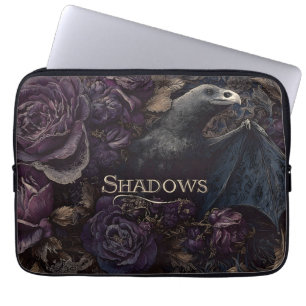Dark Gothic Illustration of Bird-Bat Creature  Laptop Sleeve