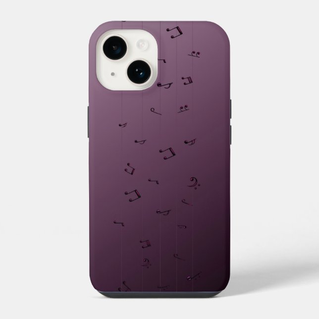 Dark Gothic Melody: Ombre Musical Notes Phone Case (Back)