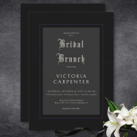 Dark Gothic Minimal Black & Purple Bridal Brunch
