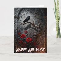 Dark Gothic Raven and Roses Mural Birthday