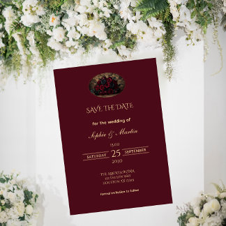Dark Gothic Romance Burgundy  Save the Date