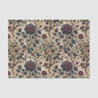 Dark Gothic Rose Decoupage Pattern Tissue Paper
