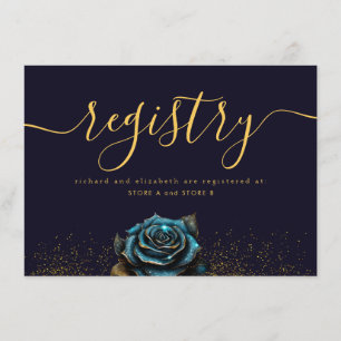 Dark Gothic Rose Glitter Enclosure Card
