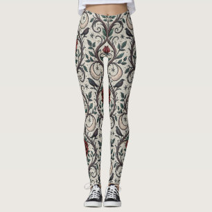 Dark Gothic Rose Pattern (1) Leggings