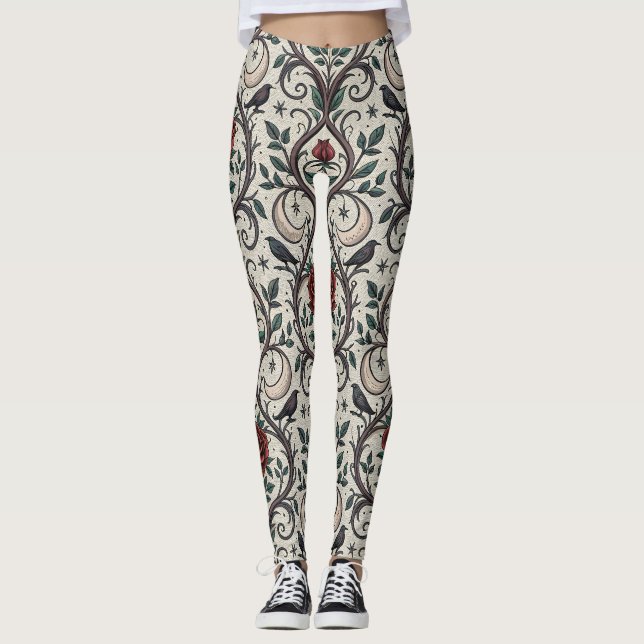 Dark Gothic Rose Pattern (1) Leggings (Front)