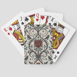 Dark Gothic Rose Pattern (1) Playing Cards