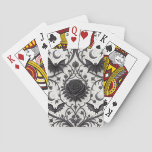 Dark Gothic Rose Pattern (3) Playing Cards