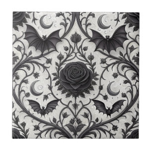 Dark Gothic Rose Pattern (3) Tile