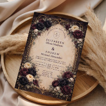 Dark Gothic Skull Floral Wedding