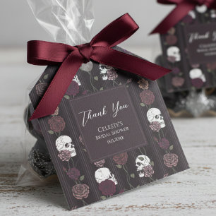 Dark Gothic Skull & Rose Wedding Thank You Favour Tags