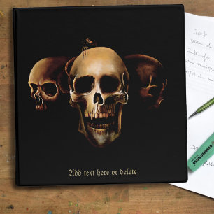 Dark Gothic Skulls Human Black Trio Creature Binder