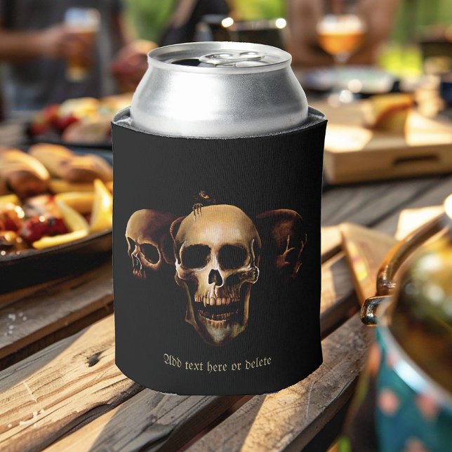 Dark Gothic Skulls Human Black Trio Creature Can Cooler (Creator Uploaded)