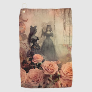 Dark Gothic Victorian Rose Portrait Golf Towel