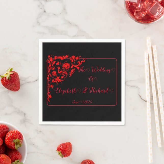 Dark Gothic Wedding Napkin (Insitu)