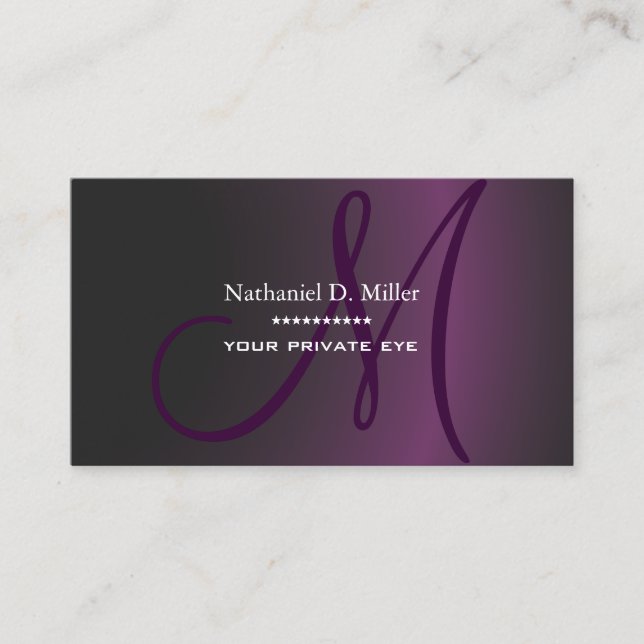 Dark Gradient Purple/DIY Business Card (Front)