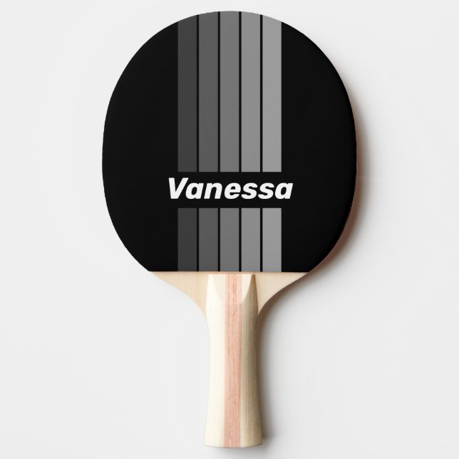 Dark Gradient Rainbow Pin Striping with Name Ping Pong Paddle (Front)